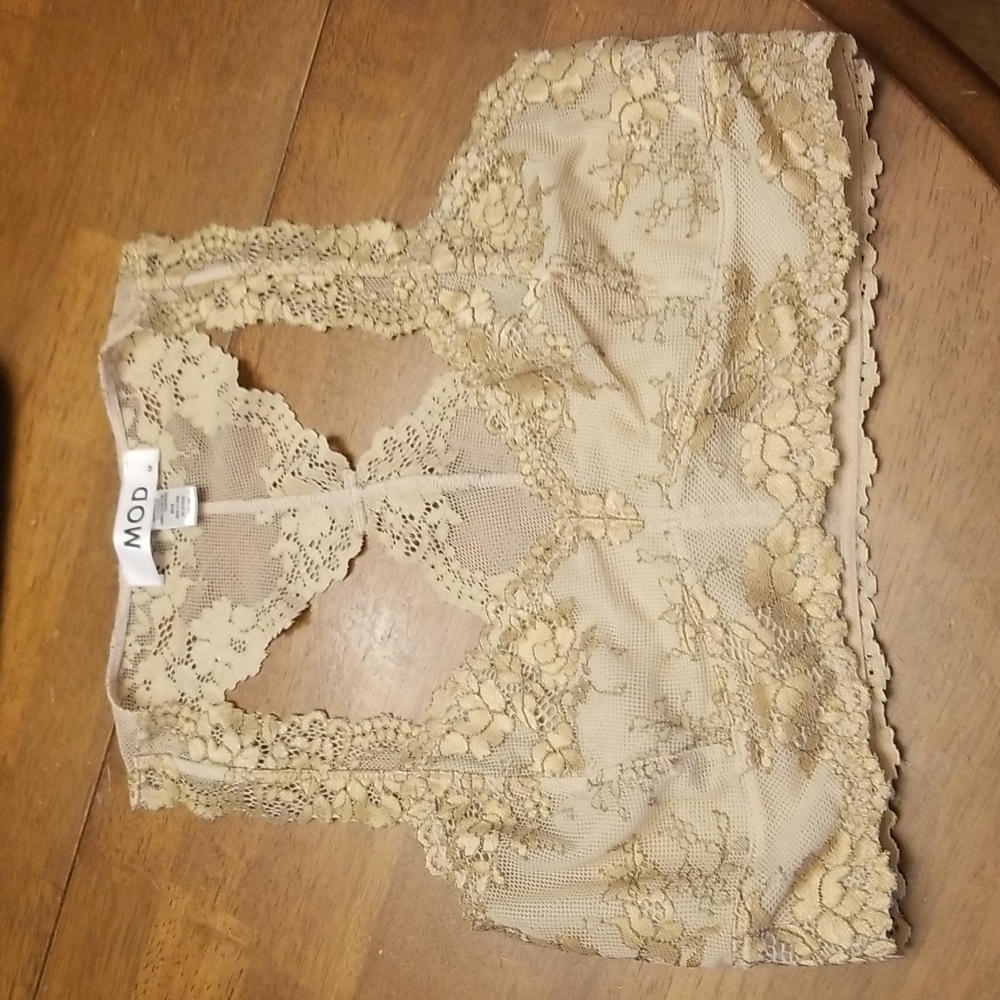 Tan lace MOD bralette
